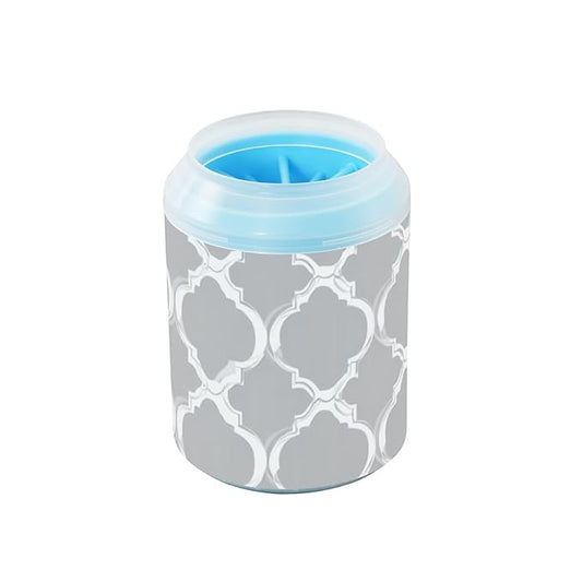 Dog Paw Cleaner Mudbuster Dog Foot Washer for Small Medium Large Dogs Cats Premium Pet Supplies Silver Quatrefoil