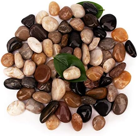 18 Pounds Pebbles Aquarium Gravel River Rock, Natural Polished Decorative Gravel, Polished Pebbles,Garden Ornamental River Pebbles Rocks, Mixed Color Stones for Landscaping Vase Fillers (18.3)