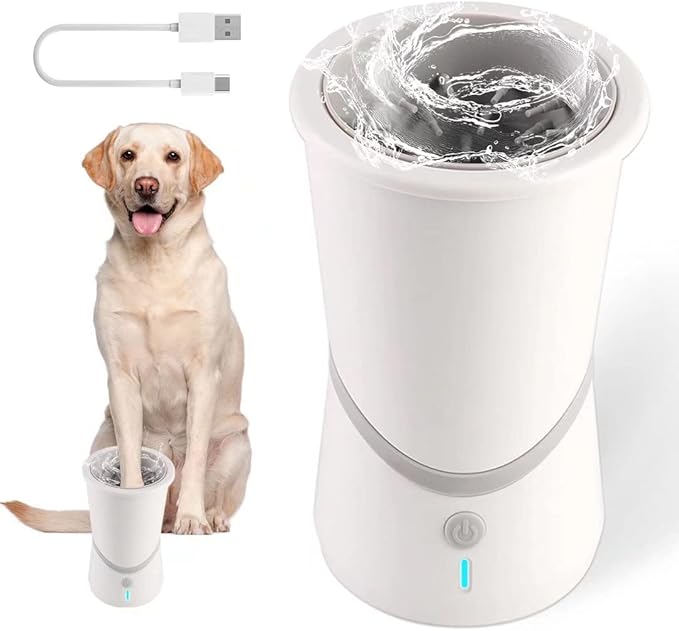 Automatic Silicone Bristles Pet Paw Cleaner Cup - USB Charging, Portable for Muddy Claws, Designed for Small to Medium Dogs