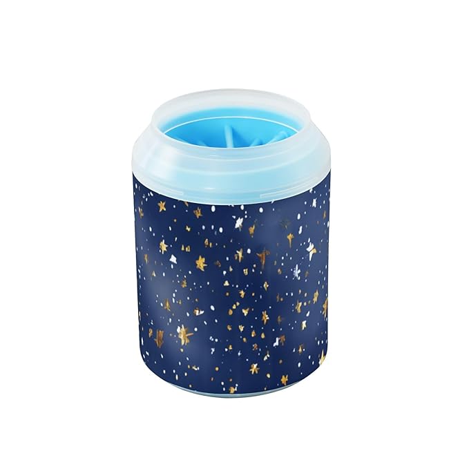Dog Paw Cleaner Cups for Dogs Pets Foot Washer Paw Scrubber for Medium Small Dogs Cats Cleaning Cup Dreamy Starry Sky