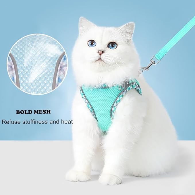 Dog Harness and Leash Set, No Pull Adjustable Reflective Pet Harness for Small Medium Dogs, Step in Vest Harness Easy Walk Dog Harness Outdoor Hiking Training for Small Dogs, Cats(Green, XS)
