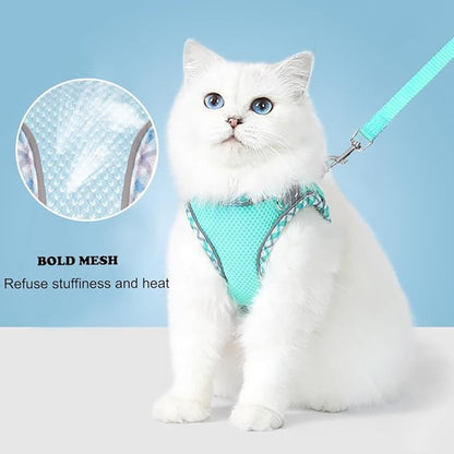 Dog Harness and Leash Set, No Pull Adjustable Reflective Pet Harness for Small Medium Dogs, Step in Vest Harness Easy Walk Dog Harness Outdoor Hiking Training for Small Dogs, Cats(Green, XS)