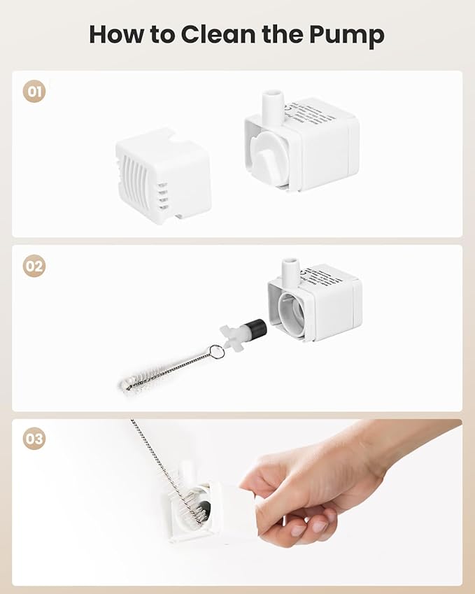 Replacement Pump for PawPoll Cat Fountain - Cats Water Fountain Pump Ultra Quiet LED Lights Pet Water Dispenser