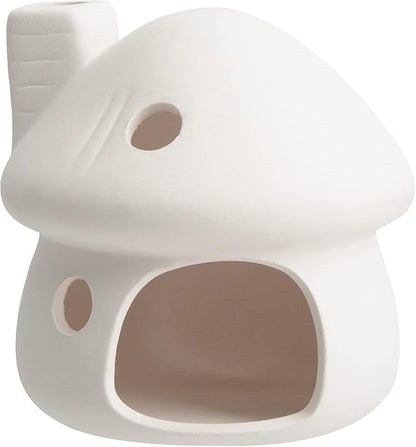 ZYHW Aquarium Decor Ceramic Mushroom House Ornament Fish Tank Landscape Decoration Pottery Hide Cave Habitat Hut Small Shrimp for Goldfishes to Rest Breed Hiding (White)