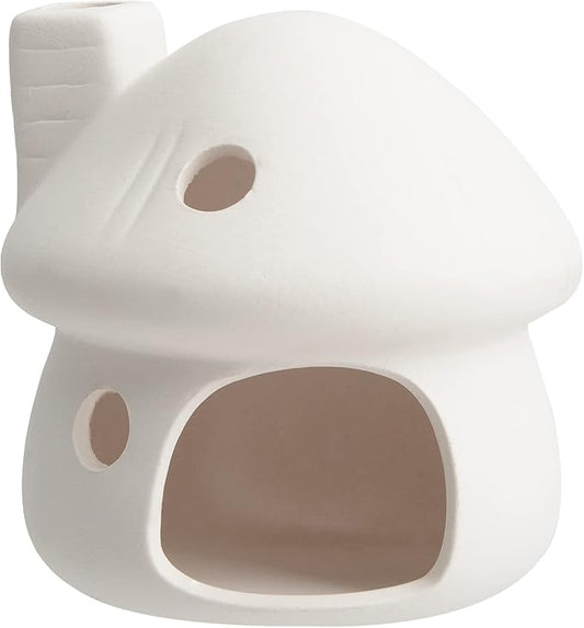 ZYHW Aquarium Decor Ceramic Mushroom House Ornament Fish Tank Landscape Decoration Pottery Hide Cave Habitat Hut Small Shrimp for Goldfishes to Rest Breed Hiding (White)