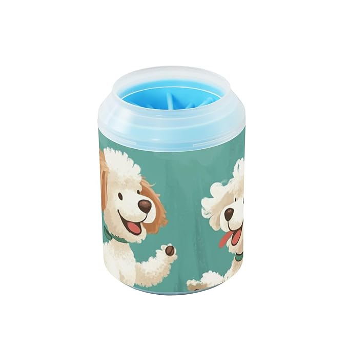 Dog Paw Cleaner Mudbuster Dog Foot Washer for Small Medium Large Dogs Cats Premium Pet Supplies Happy Poodle Dogs Spring Grass