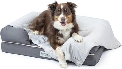 PetFusion Premium Cat and Dog Cooling Blanket, Lightweight Pet Blanket | Machine Washable | Multiple Sizes: for Pets Small to Extra-Large | Multiple Colors: Grey and Brown