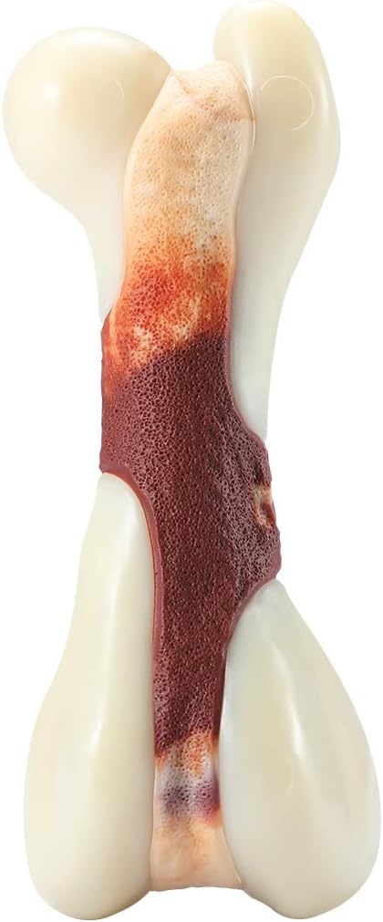 Tikaton Indestructible Dog Chew Toys for Aggressive Chewers, Beef Flavor Durable Dog Teething Chew Toys Bones for Large/Medium/Small Puppies