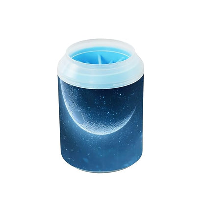 Dog Paw Cleaner Cups for Dogs Pets Foot Washer Paw Scrubber for Medium Small Dogs Cats Cleaning Cup Starry Sky Moon Blue