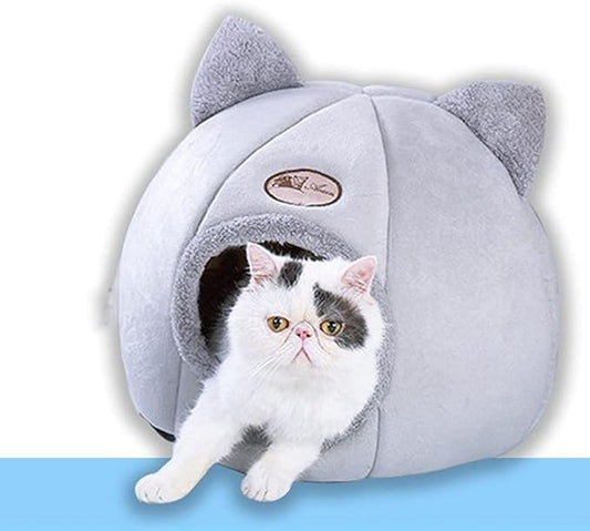 Cat Bed for Indoor, Cat Tent with Removable Washable Cushion, Cat Bed Cave Self-Warming Pet House for Cat Dog Puppy