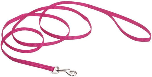 Coastal Pet Single-Ply Dog Leash - Sturdy Pet Leash - Comfortable & Stylish - Resists Fraying - Vibrant & Fade-Resistant Color - Pink Flamingo, 3/8" x 6'