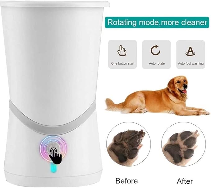 Automatic Silicone Bristles Pet Paw Cleaner Cup - USB Charging, Portable for Muddy Claws, Designed for Small to Medium Dogs