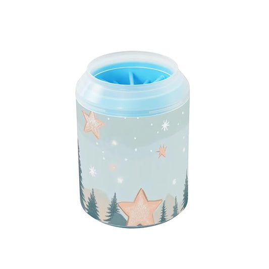 Dog Paw Cleaner Cups for Dogs Pet Foot Washer Paw Scrubber for Medium Small Dogs Cats Cleaning Cup Nature Trees and Stars