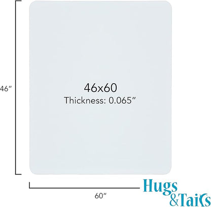 Under Pet Cage Mat for Bird Cages, Reptile Aquariums, Dog Kennels, Water-Resistant Pad for Hard Floors and Surfaces, 46 Inches x 60 Inches, Clear