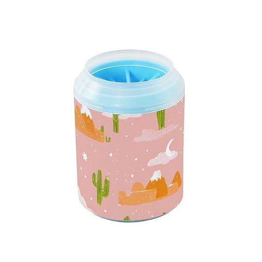 Dog Paw Cleaner Mudbuster Dog Foot Washer for Small Medium Large Dogs Cats Premium Pet Supplies Pink Cute Cacti Mountains Stars