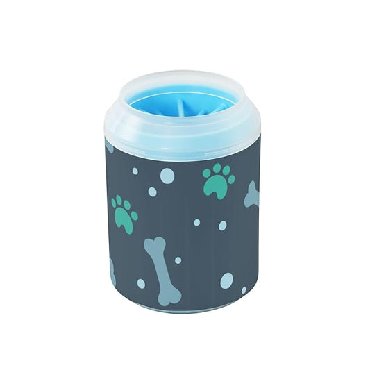 Dog Paw Cleaner Cups for Dogs Pet Foot Washer Paw Scrubber for Medium Small Dogs Cats Cleaning Cup Bones and Paw Prints Green