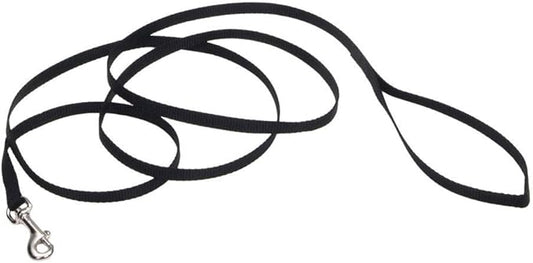 Coastal Pet Single-Ply Dog Leash - Sturdy Pet Leash - Comfortable & Stylish - Resists Fraying - Vibrant & Fade-Resistant Color - Black, 3/8" x 6'