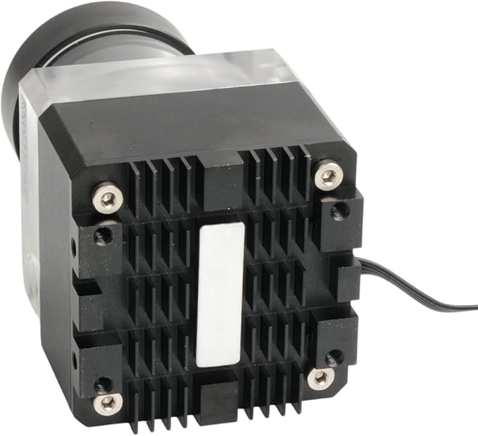 dracaena.io High Flow 650L/H PC Water Pump Combo with Colorful LED and 250ml 200mm (7.8in) Reservoir – 12W, 0.7A, 65mm x 65mm x 265mm (2.6 x 2.6 x 10.4in), Black