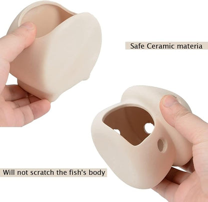 ZYHW Aquarium Decor Ceramic Mushroom House with Cave Set Ornament Fish Tank Landscape Decoration for Small Shrimp for Goldfishes to Rest (Yellow)