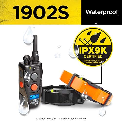Dogtra 1902S 2-Dogs Remote Training Collar - 3/4 Mile Range, IPX9K Waterproof, Rechargeable, 127 Training Levels, Vibration - Includes PetsTEK Dog Training Clicker