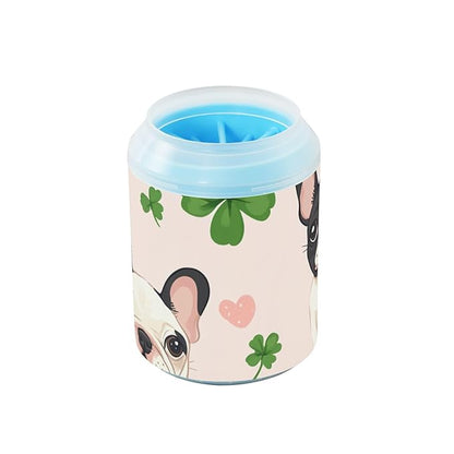 Dog Paw Cleaner Cups for Dogs Pet Foot Washer Paw Scrubber for Medium Small Dogs Cats Cleaning Cup French Bulldogs Green Clover Pink Heart
