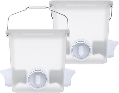 Automatic Chicken Feeder Chicken Feed Container Hanging Chicken Feeder Rainproof Poultry Feeder Bucket (Frosted)