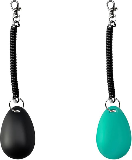 ABSONE Dog Clicker for Training with Wrist Strap, Training Clicker for Puppy, Cat, Potty, Bird, Horse, Pet, Dog Clicker Trainer Training Tools, Behavior Aids, 2 Pack Black and Green