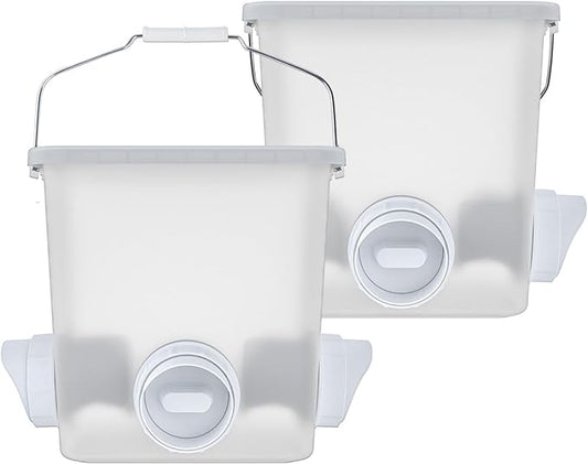 Automatic Chicken Feeder Chicken Feed Container Hanging Chicken Feeder Rainproof Poultry Feeder Bucket (Frosted)