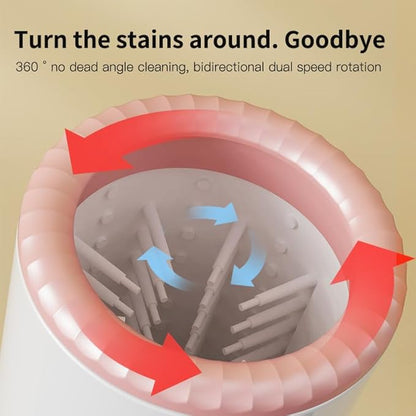 pet foot washing cup Rechargeable Foot Washer Dog Paw Cleaner Suitable for Paw Cleaning of Dogs, Cats and Rabbits.Pet Foot Cleaner for Small Medium Large Breed (PINK)