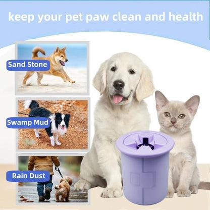 Dog Paw Cleaner Cup Dog Paw Foot Cleaner Paw Washer Portable Foot Cleaner Cup for Pet Cat-Small Purple