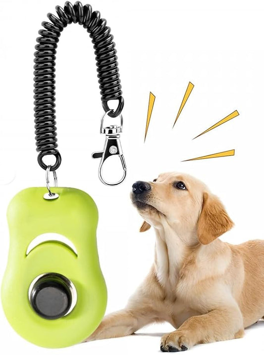 DONGKER Dog Training Clicker,Buckle Ring Design Dog Clicker with Wrist Strap & Big Button for Cats Birds Puppy Dog Horse