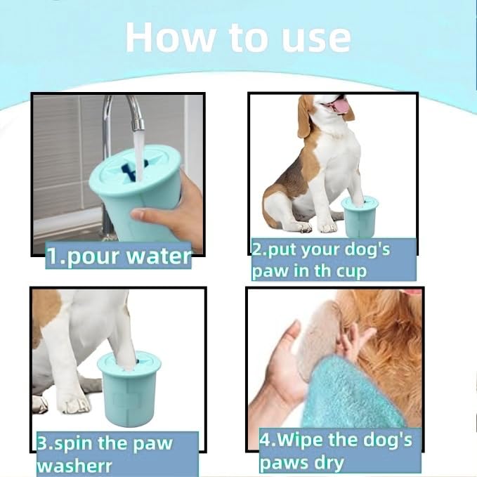 Dog Paw Cleaner Cup Dog Paw Foot Cleaner Paw Washer Portable Foot Cleaner Cup For Pet Cat-Small Green