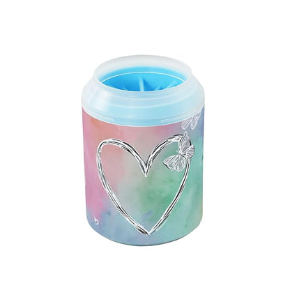 Dog Paw Cleaner Mudbuster Dog Foot Washer for Small Medium Large Dogs Cats Premium Pet Supplies Tie Dye Heart Butterflies