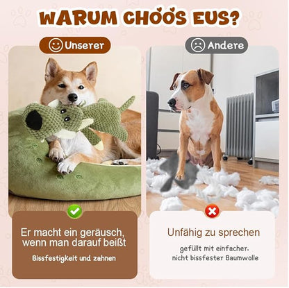 2026 New Dog Toys,Indestructible Plush Dogs Toy for Aggressive Chewers,Squeaky Durable Chew Toy for Indoor Pups Teething, Stuffed Toys for Small Medium Large Dogs (A-Grey)