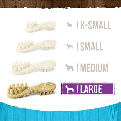 Merrick Fresh Kisses Natural Dental Chews, Toothbrush Shape Treat Infused With Real Mint, For Large Dogs - 22 ct. Box