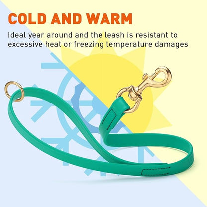 Viper Biothane K9 Working Dog Leash Waterproof Lead for Tracking Training Schutzhund Odor-Proof Long Line with Solid Brass Snap for Puppy Medium and Large Dogs 20in, Teal