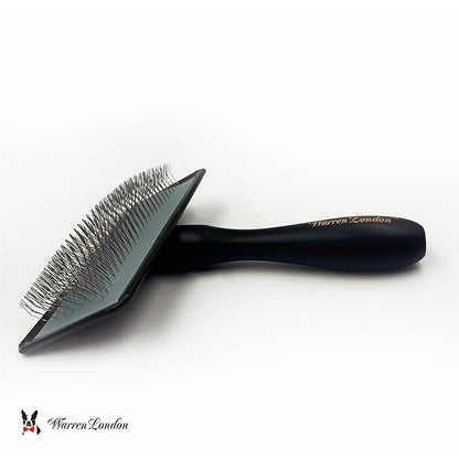 Warren London Gentle Touch Slicker Brush for Puppies & Small Dogs – 4" x 2" Soft Pin Grooming Brush – Tangle Remover for Sensitive Skin – Compact, Lightweight & Easy to Use