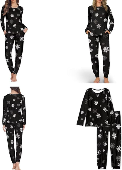 Christmas Family Pajamas Matching Sets with Pockets Dog Costumes for Small Dogs Long Sleeve Sleepwear Plus Size