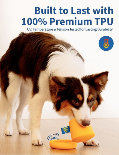 2-in-1 Enrichment Bowls for Dogs – Durable Dog Food Wobble Bowl Slow Feeder & Licking Mat Bowl Set, Food-Grade TPU Dog Enrichment Toys, Dishwasher Safe Licking Toy