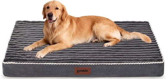 XXL Dog Bed for Crate - Extra Large Orthopedic Pet Beds with Removable Machine Washable Cover, Egg Crate Foam Puppy Pad, Suitable for Pet Up to 100 lbs, 47"x29"