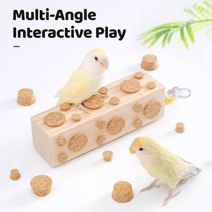 72 Detachable Corks for Bird Chew Toys - 24 Large & 48 Small Natural Cork Parts, Relieve Boredom & Anxiety, Foraging Toys, for Parakeet, Cockatiel, Conure, Budgie, Lovebird