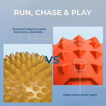 Best Pet Supplies Interactive Squeaky Dog Chew Toy, Ideal Dog Toys for Chewers, Small, Medium & Large Dogs, and Fetch Lovers - Fuchsia, Green, Blue, Orange, Medium 2.5"