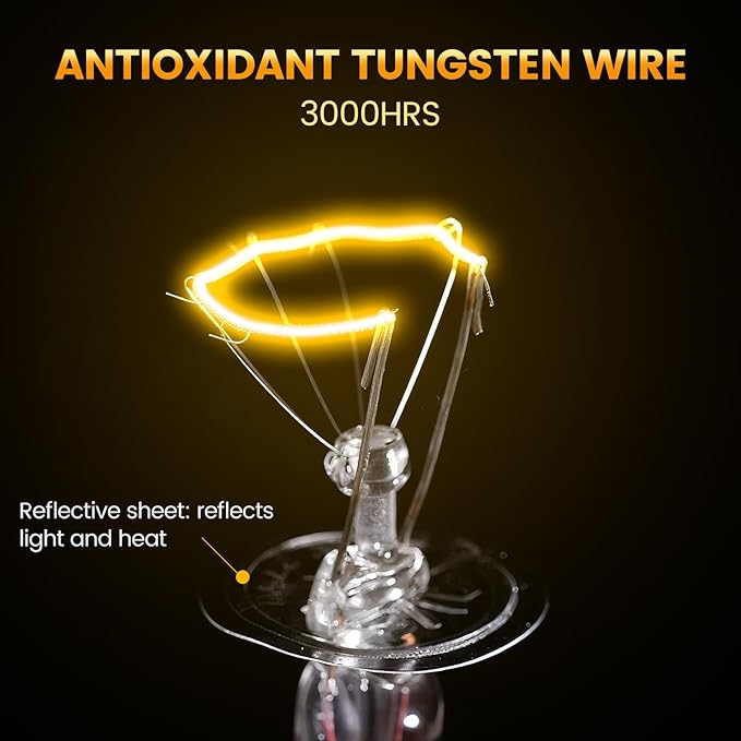 Dual Reptile Light Fixture with 100W Full Spectrum UVA UVB Light Bulb & 100W Nighttime Ceramic Heat Emitter, 2 Independent Switches, Reptile UVA UVB Heat Combo Pack