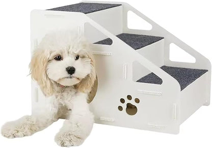 Pet Stairs - 42x32x32cm Non-Slip Cat Ladder, 4-Step Couch Ramp, High Bed Access for Small Medium Large Cats Dogs Indoor Play Area Steps | Soft Sturdy Foam Pet Furniture Easy Assembly Climbing Aid Use