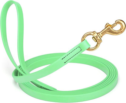 Viper Biothane K9 Working Dog Leash Waterproof Lead for Tracking Training Schutzhund Odor-Proof Long Line with Solid Brass Snap for Puppy Medium and Large Dogs, 20ft Sea Foam Green