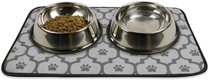 Bone Dry Machine Washable, Ultra Absorbent Pet Mat, 12x18, Gray Lattice