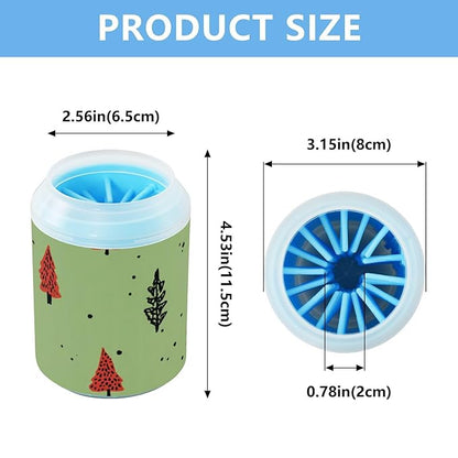 Dog Paw Cleaner Mudbuster Dog Foot Washer for Small Medium Large Dogs Cats Premium Pet Supplies Christmas Tree Doodle Green