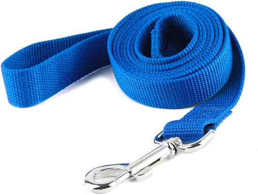 Nylon Dog Training Leash, Traction Rope, 4Ft /5 Foot /6 Feet Long, 5/8 inch 3/4 Inch 1 Inch Wide, for Small and Medium Dogs (5/8'' x 6 FT, Blue)