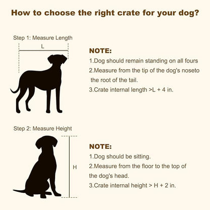 EasyCom Heavy Duty Dog Kennel Indoor with Name Tag, XL Dog Crate Furniturefor Large and Medium Dogs, Double-Doors Sturdy Dog Cage for Anxiety Dog, Decorate House as TV Stand, End Table, Bedside Table