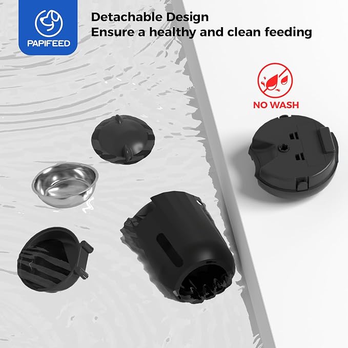 PAPIFEED Automatic Cat Feeder with App Control, 2.4G WiFi Auto Cat Food Dispenser, 3L Cat Feeder Automatic with Dual Power Supply, Easy-Clean Design for Cats & Small Dogs (Black)